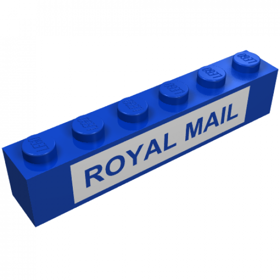 Brick 1 x 6 with White 'ROYAL MAIL' Pattern