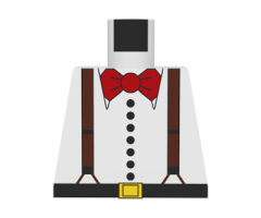 Torso Adventurers Desert Suspenders and Red Bow Tie Pattern