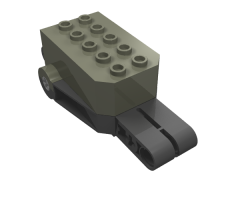 Motor, Non-Electric Pullback 9 x 4 x 2 1/3 with Black Base, White Axle Holes, No Studs on Front Top Surface