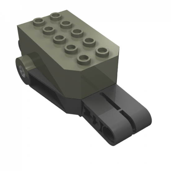 Motor, Non-Electric Pullback 9 x 4 x 2 1/3 with Black Base, White Axle Holes, No Studs on Front Top Surface