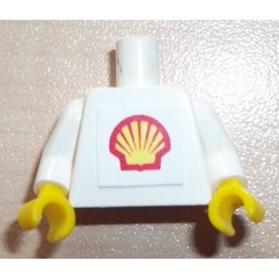 Torso Shell Logo Small Pattern (Squared Sticker) / White Arms / Yellow Hands