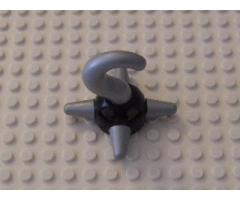 Duplo, Figure Wear & Utensil Hook Base with Pearl Light Gray Hook and 4 Spikes