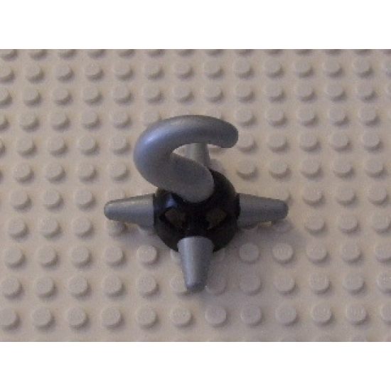 Duplo, Figure Wear & Utensil Hook Base with Pearl Light Gray Hook and 4 Spikes