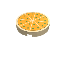 Tile, Round 2 x 2 with Pizza Pattern