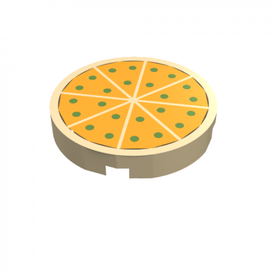 Tile, Round 2 x 2 with Pizza Pattern