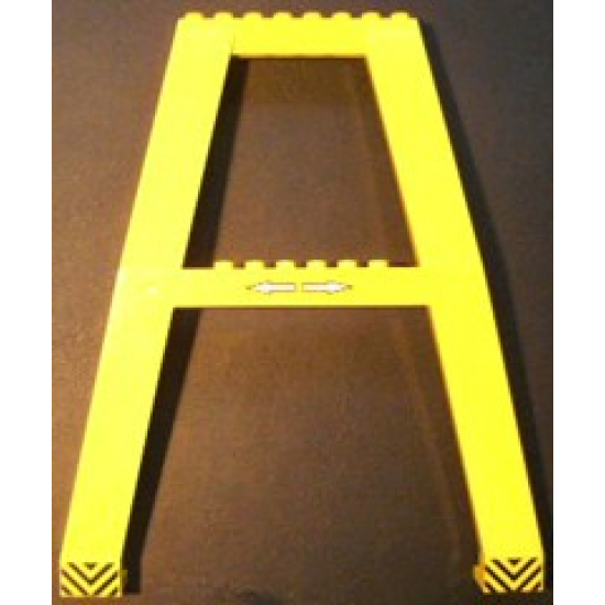 Support Crane Stand Double with Arrows and Black and Yellow Danger Stripes Pattern (Stickers) – Set 4555