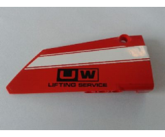 Technic, Panel Fairing #18 Large Smooth, Side B with White Stripe and 'UW LIFTING SERVICE' Pattern (Sticker) - Set 8258
