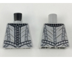 Torso with Silver Collar, 8 Buttons, and Trim Lines Pattern