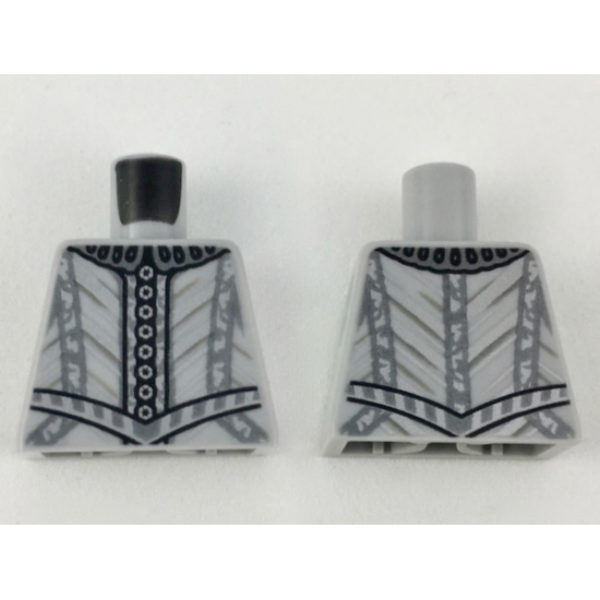 Torso with Silver Collar, 8 Buttons, and Trim Lines Pattern