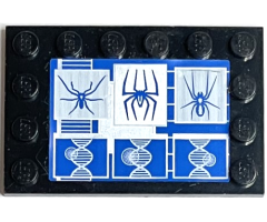 Tile, Modified 4 x 6 with Studs on Edges with Spider Pattern (Sticker) - Set 4851