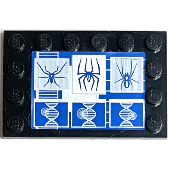Tile, Modified 4 x 6 with Studs on Edges with Spider Pattern (Sticker) - Set 4851
