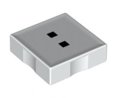 Duplo, Tile 2 x 2 with Black Colon (:) Pattern