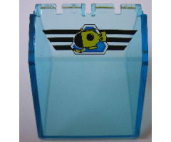 Windscreen 4 x 4 x 3 Canopy with Yellow Submarine on Blue Triangle with Black Stripes Pattern (Sticker) - Set 1782