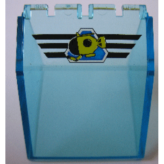 Windscreen 4 x 4 x 3 Canopy with Yellow Submarine on Blue Triangle with Black Stripes Pattern (Sticker) - Set 1782