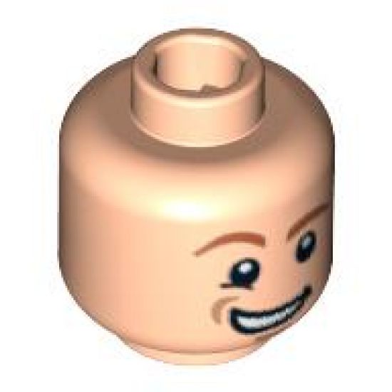 Minifigure, Head Dual Sided HP Fred / George Weasley Closed Mouth / Open Mouth Smile Pattern - Hollow Stud