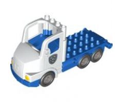 Duplo, Vehicle Truck Large Cab with Blue 4 x 8 Flatbed Plate and Police Badge Pattern