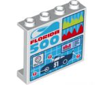 Panel 1 x 4 x 3 with Side Supports - Hollow Studs with 'Florida 500', Diagrams and Car Table Pattern