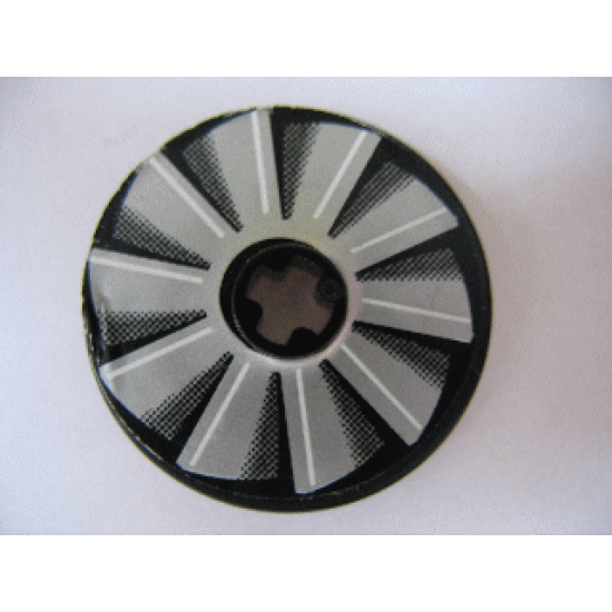 Technic, Disk 3 x 3 with Fan Blade Gray Fade Pattern (Sticker) - Set 8269