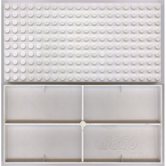 Brick 10 x 20 without Bottom Tubes, with '+' Cross Support and 4 Side Supports (early Baseplate)