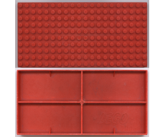 Brick 10 x 20 without Bottom Tubes, with '+' Cross Support and 4 Side Supports (early Baseplate)