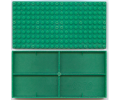 Brick 10 x 20 without Bottom Tubes, with '+' Cross Support and 4 Side Supports (early Baseplate)