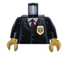 Torso Police Jacket with Gold Badge and Red Tie Pattern / Black Arms / Yellow Hands