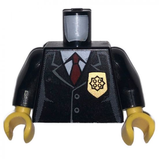 Torso Police Jacket with Gold Badge and Red Tie Pattern / Black Arms / Yellow Hands