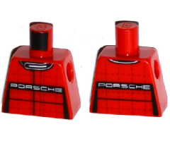 Torso Race Suit with Black Collar and White 'PORSCHE' Front and Back Pattern