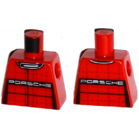 Torso Race Suit with Black Collar and White 'PORSCHE' Front and Back Pattern