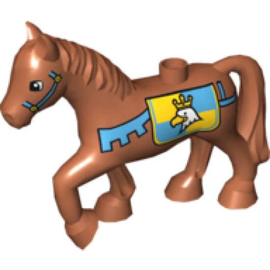 Duplo, Animal Horse with Saddle with Crowned Eagle Pattern