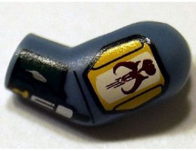 Arm, Left with SW Boba Fett, Dark Green Gauntlet and Large Mandalorian Logo Pattern