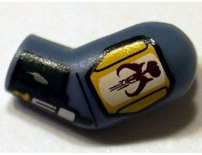Arm, Left with SW Boba Fett, Dark Green Gauntlet and Large Mandalorian Logo Pattern