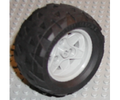 Wheel & Tire Assembly 43.2mm D. x 26mm Technic Racing Small, 3 Pin Holes with Black Tire 68.8 x 36 H (41896 / 41893)
