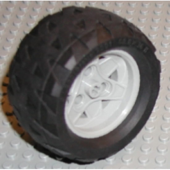 Wheel & Tire Assembly 43.2mm D. x 26mm Technic Racing Small, 3 Pin Holes with Black Tire 68.8 x 36 H (41896 / 41893)