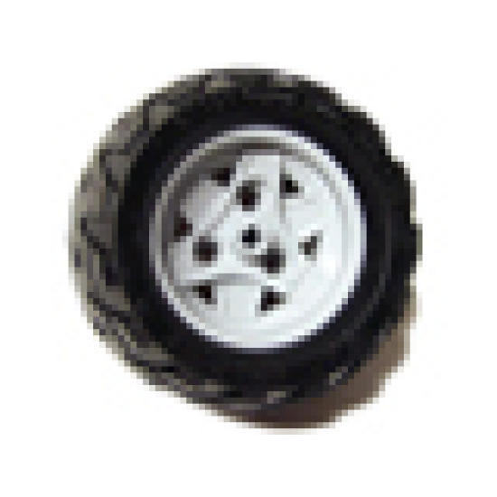 Wheel & Tire Assembly 43.2mm D. x 26mm Technic Racing Small, 3 Pin Holes with Black Tire 68.8 x 36 H (41896 / 41893)