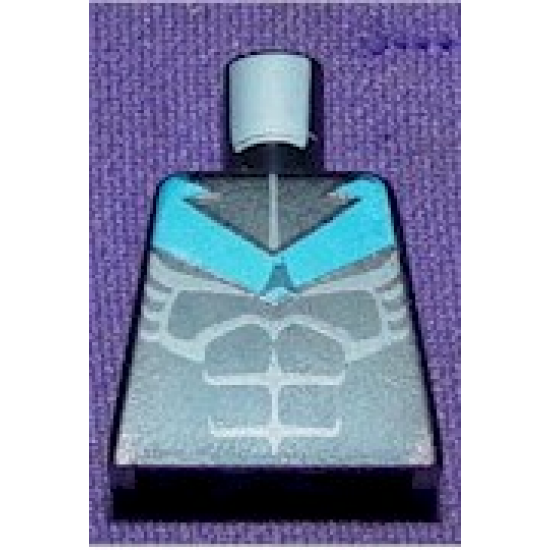 Torso Batman Nightwing Blue V Logo and Muscles Pattern