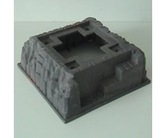 Baseplate, Raised 16 x 16 No Studs with Cross Opening, 4 Holes, Marbled Red, Light Gray, Black Pattern