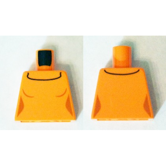 Torso Female Figure with Dark Orange Outlines and Black Collar Outline Pattern (Velma)