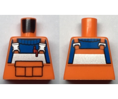Torso Construction with Reflective Stripe and Buckles, Front Pouch and Red Pen, Blue Shirt Pattern