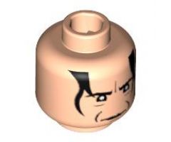 Minifigure, Head Male HP Snape with Crease Between Eyebrows, White Pupils, Black Hair Pattern - Blocked Open Stud