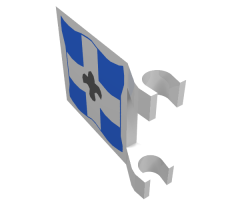 Flag 2 x 2 Square with Imperial Soldier Black Symbol over White Cross on Blue Background Pattern