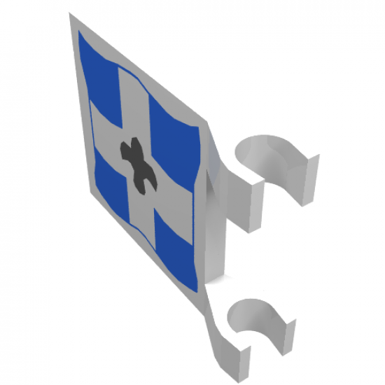 Flag 2 x 2 Square with Imperial Soldier Black Symbol over White Cross on Blue Background Pattern
