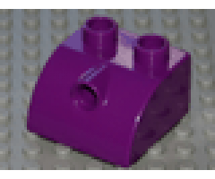 Duplo, Brick 2 x 2 with Curved Top and Hole Connector