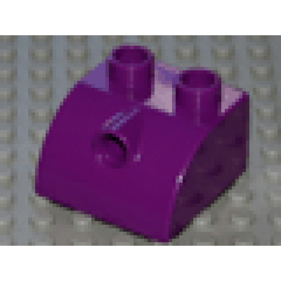 Duplo, Brick 2 x 2 with Curved Top and Hole Connector