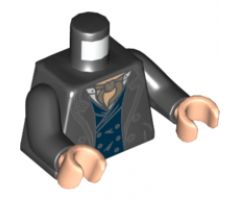 Torso Jacket with Lapels, Dark Blue Vest and Dark Tan Ascot Pattern / Black Arms / Light Nougat Hands