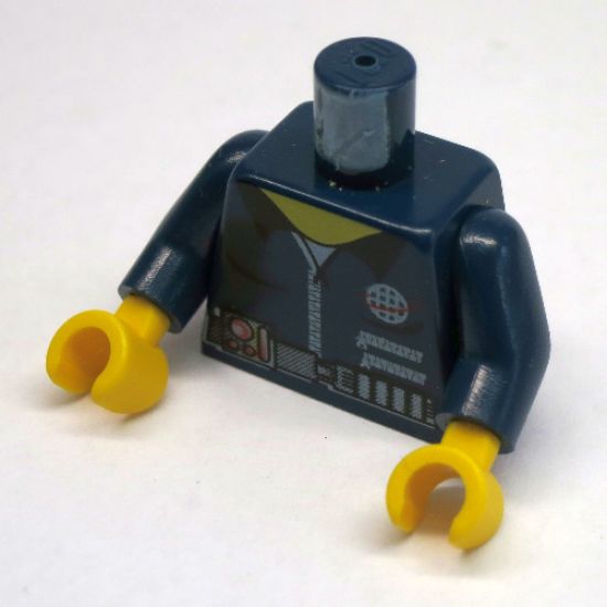 Torso Alpha Team Logo, Shirt with Zipper, Utility Belt and Gauge Pattern / Dark Blue Arms / Yellow Hands