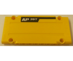 Technic, Panel Plate 5 x 11 x 1 with 'AP 35T' on Black Stripe on Yellow Background Pattern Model Left Side (Sticker) - Set 8264