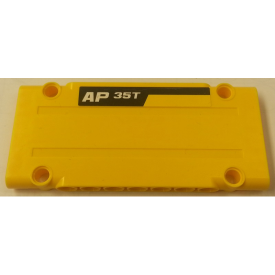 Technic, Panel Plate 5 x 11 x 1 with 'AP 35T' on Black Stripe on Yellow Background Pattern Model Left Side (Sticker) - Set 8264