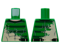 Torso Spider-Man Gray Muscles Outline with Dark Green Stripes Pattern (Sandman)