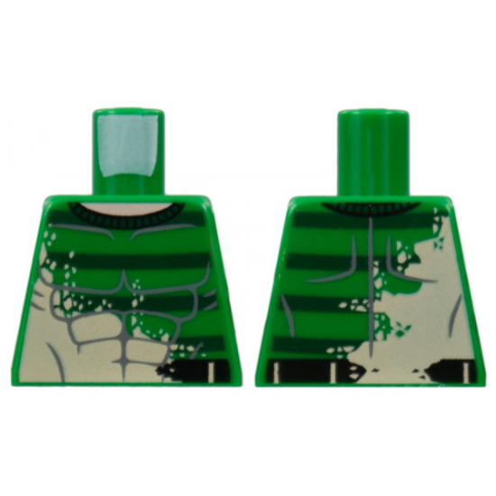 Torso Spider-Man Gray Muscles Outline with Dark Green Stripes Pattern (Sandman)